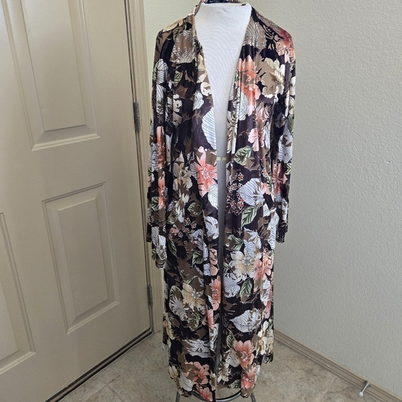 nwt Nasty Gal Devoree Maxi velvet kimono brown S whimsigoth - Picture 2 of 6